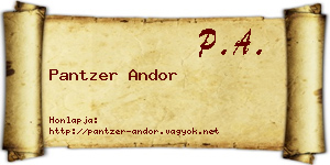 Pantzer Andor névjegykártya